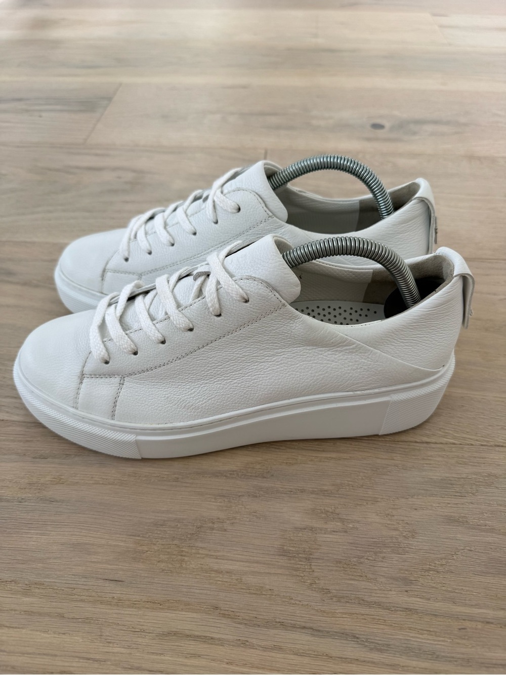 Paul Green Debbie Wedge Sneakers White Leather UK7/ US9.5 Platform Comfort - Picture 3 of 10